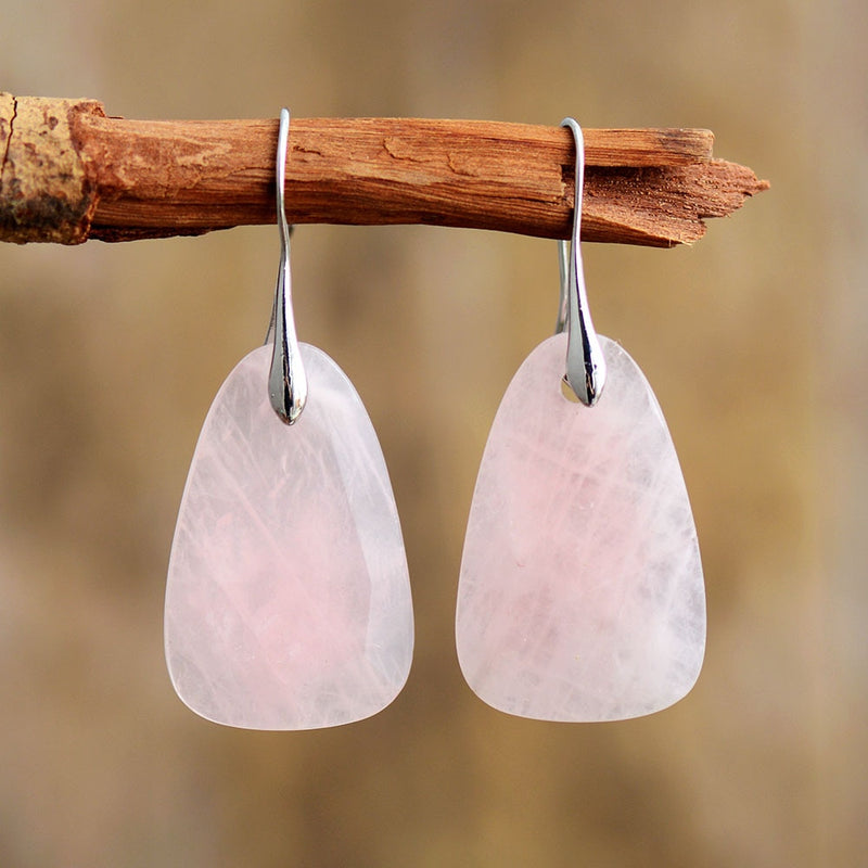AE-1175-PQ Sterling Silver Elegant Dangle Earrings With Pink Quartz – Bali  Designs Inc